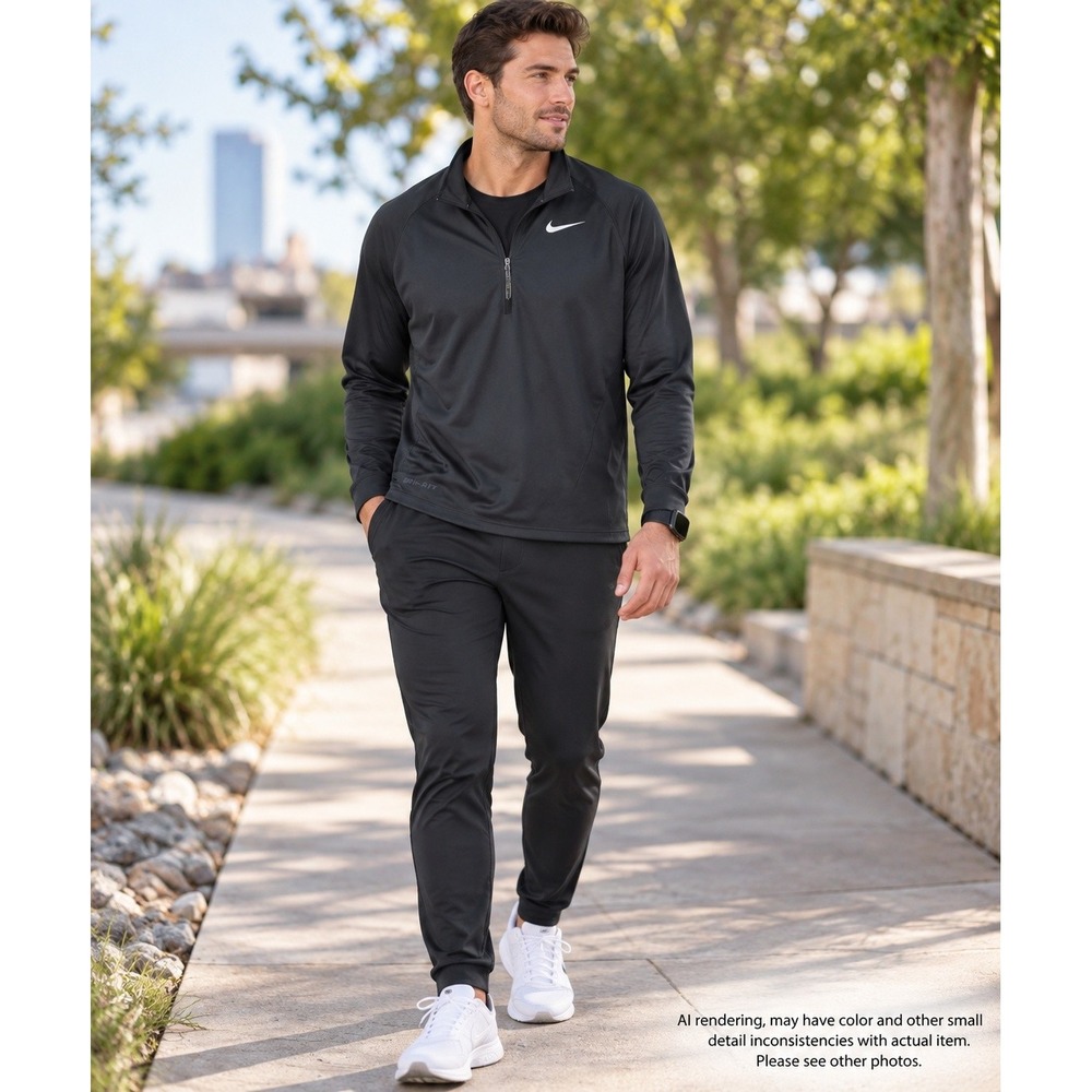 Nike Small Dri-FIT Quarter-Zip Pullover Black Swoosh Athletic Performance NWT